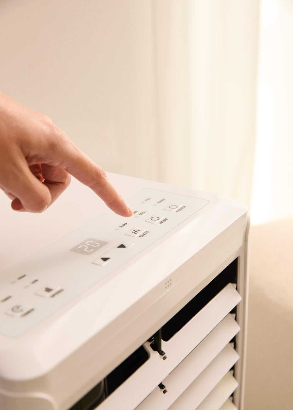 A/C portátil 3-en-1. 7000BTU, 26m², deshumidificador 36L/día.