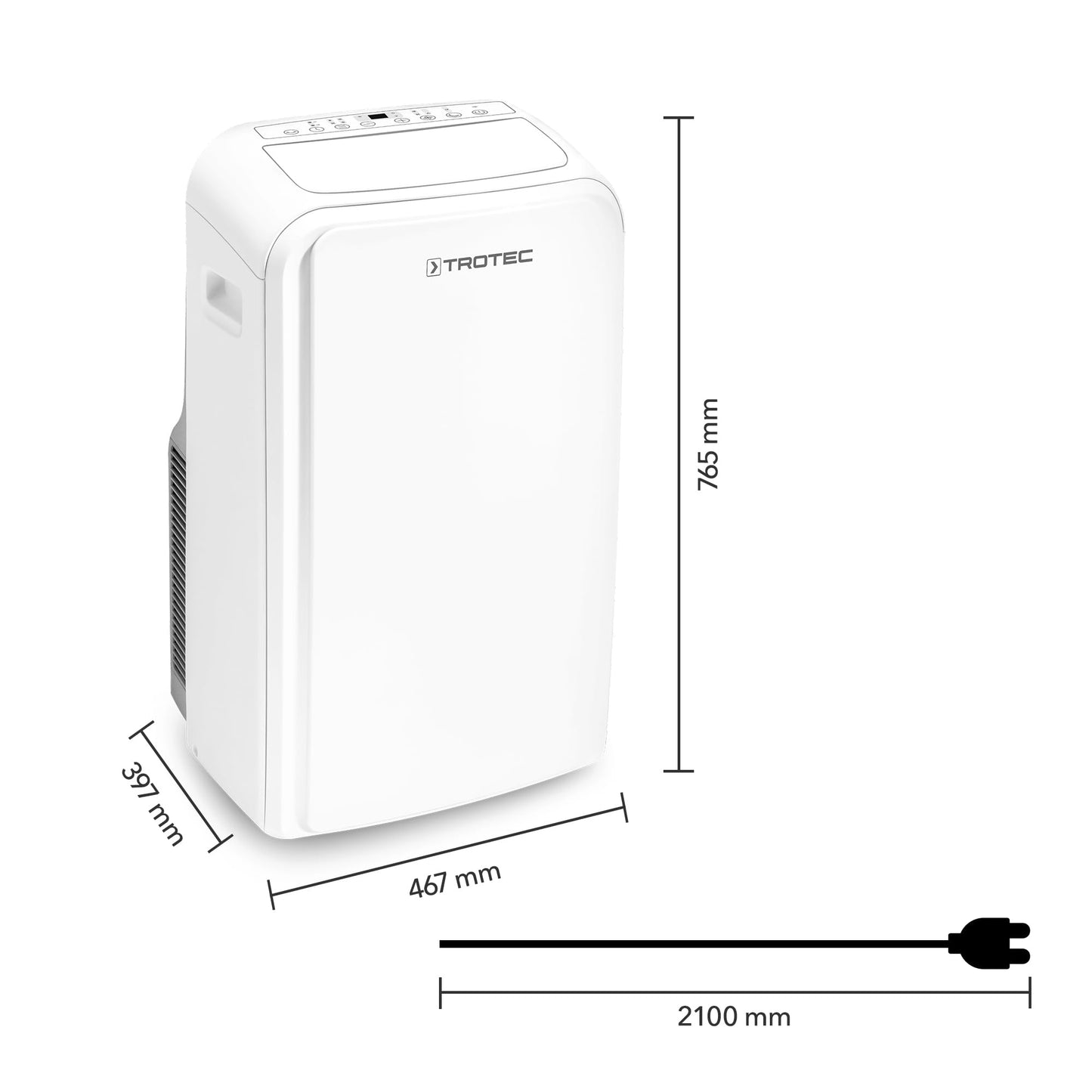 A/C portátil 3-en-1. 13.300 BTU, hasta 130 m³, mando.