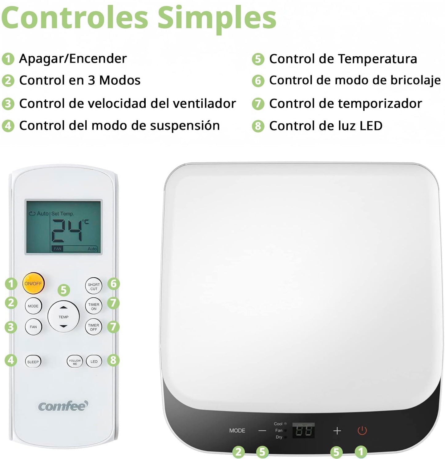 Climatizador COMFEE 8000 BTU – Refrigera y Ventila