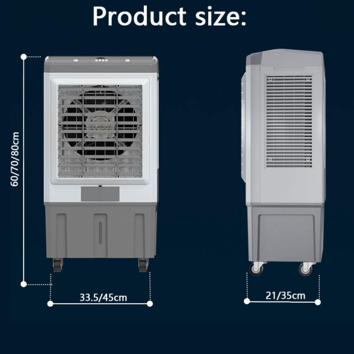 Climatizador portátil 3-en-1 silencioso.