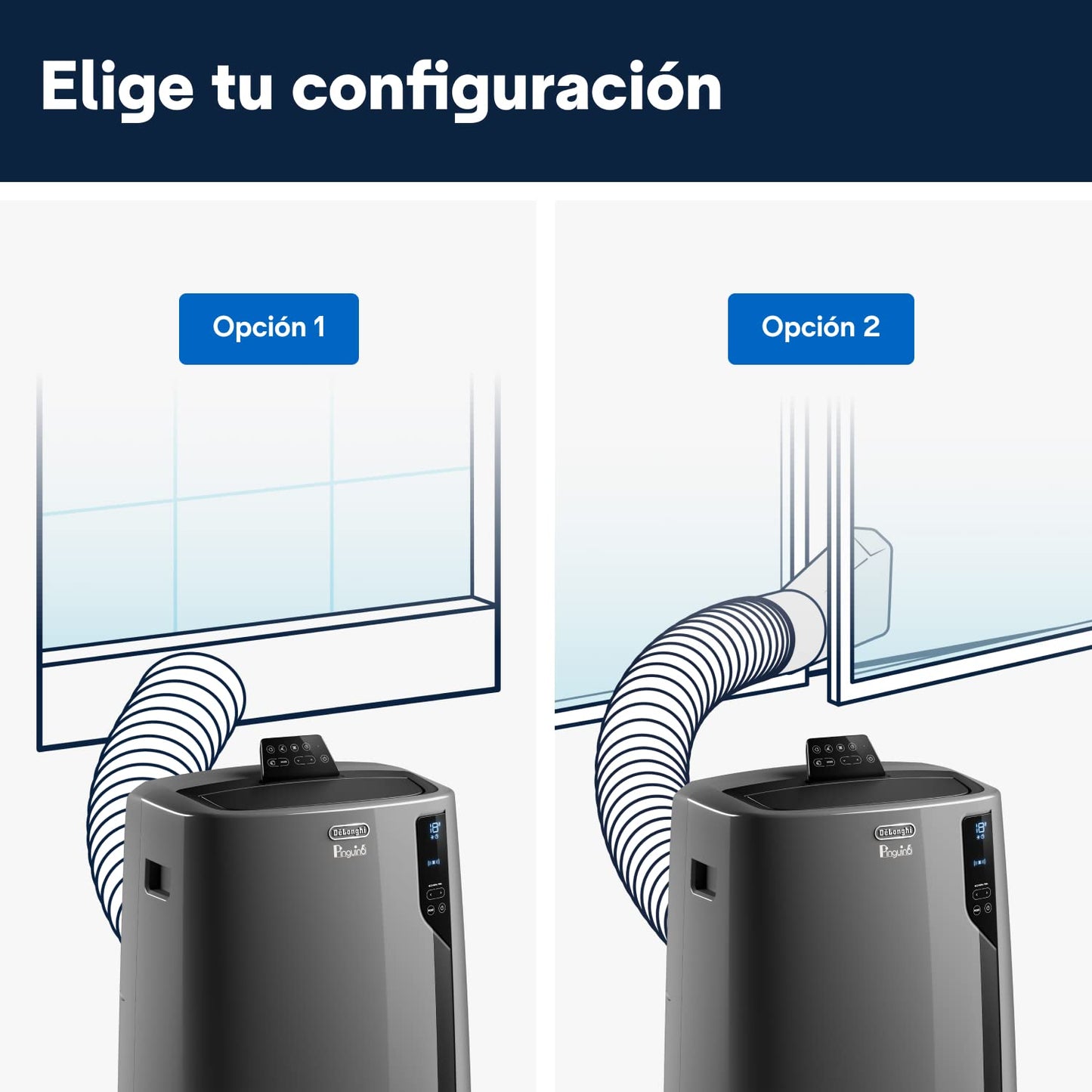 A/C portátil De'Longhi. Clase A, deshumidificador.