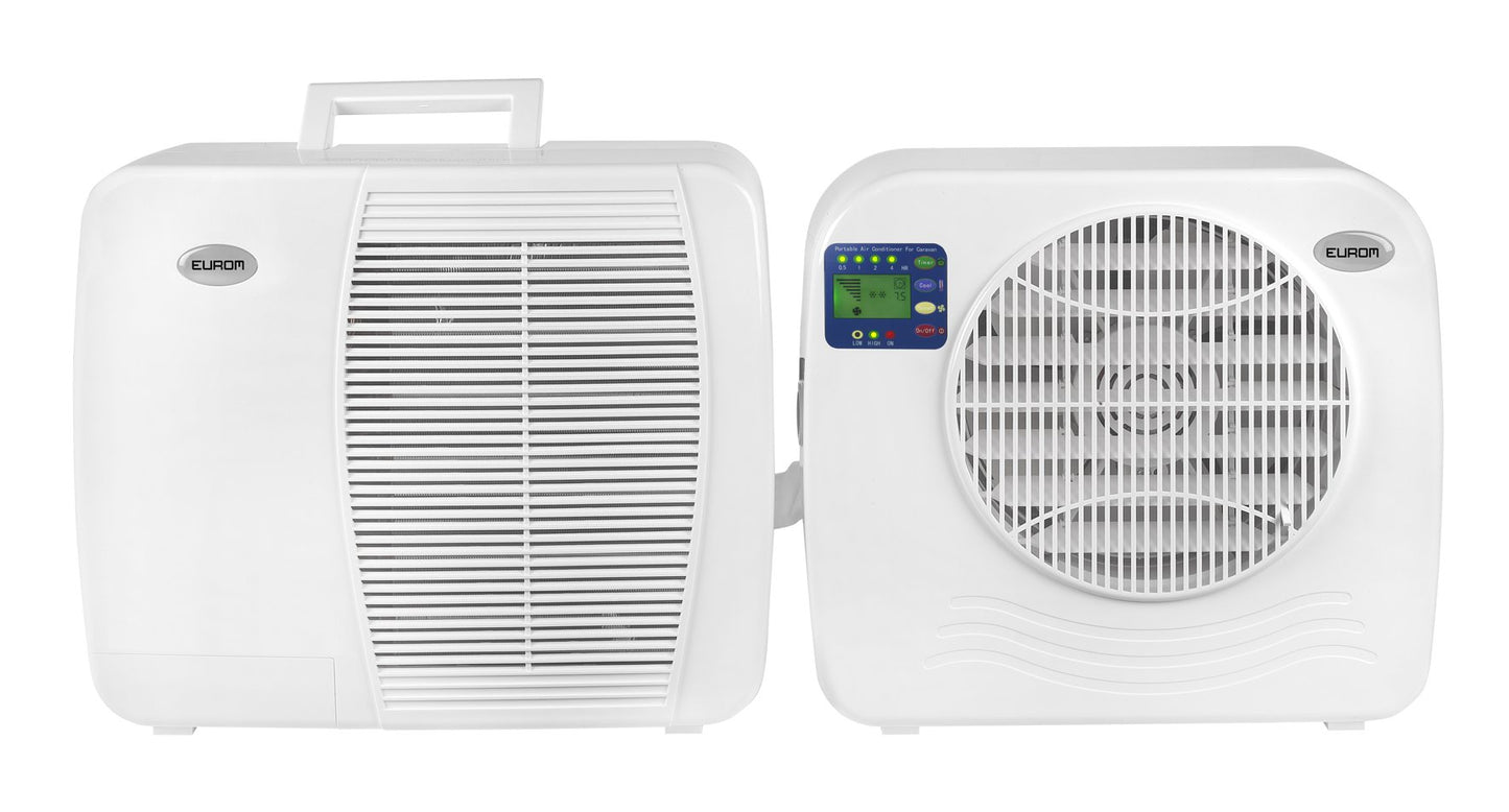 A/C portátil 7000 BTU, deshumidificador, 26m².