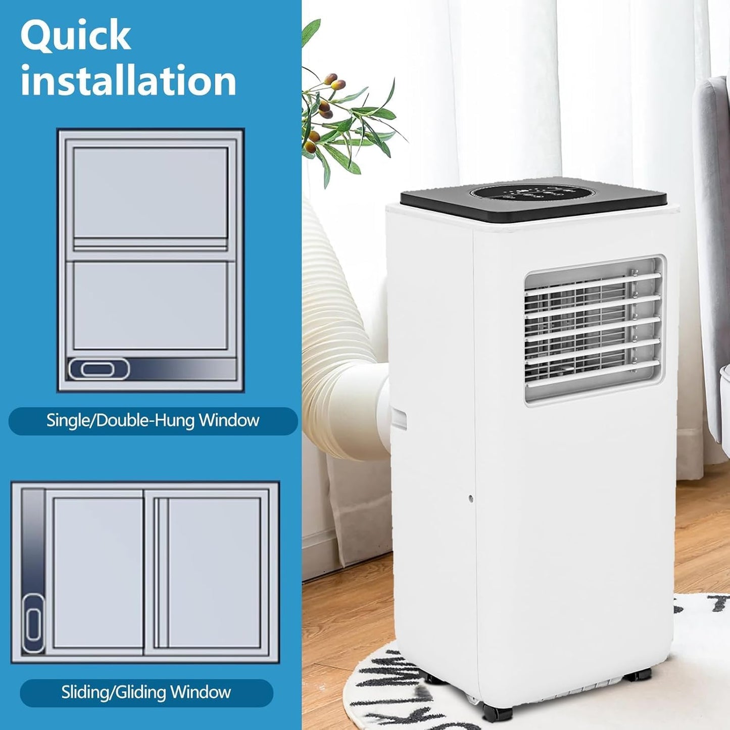 Mini Aire Acondicionado 8000 BTU – Silencioso, Remoto