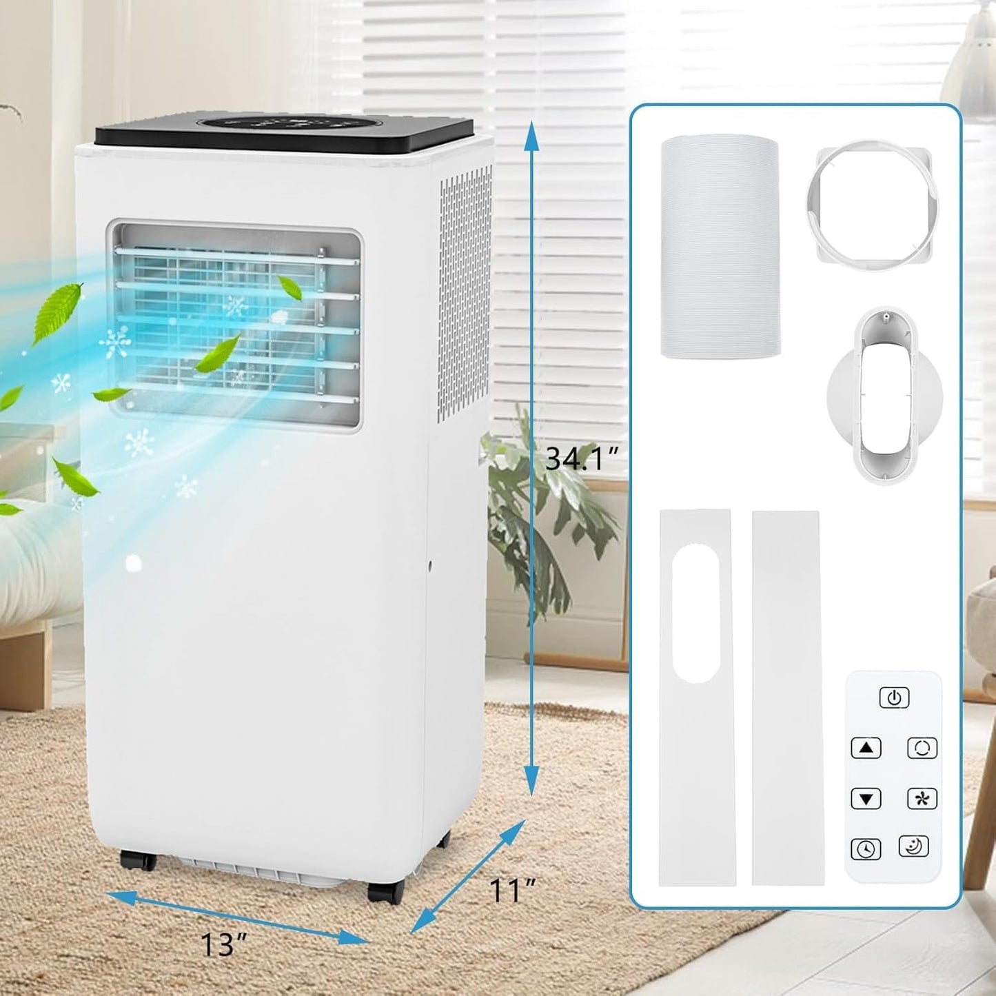 Mini Aire Acondicionado 8000 BTU – Silencioso, Remoto