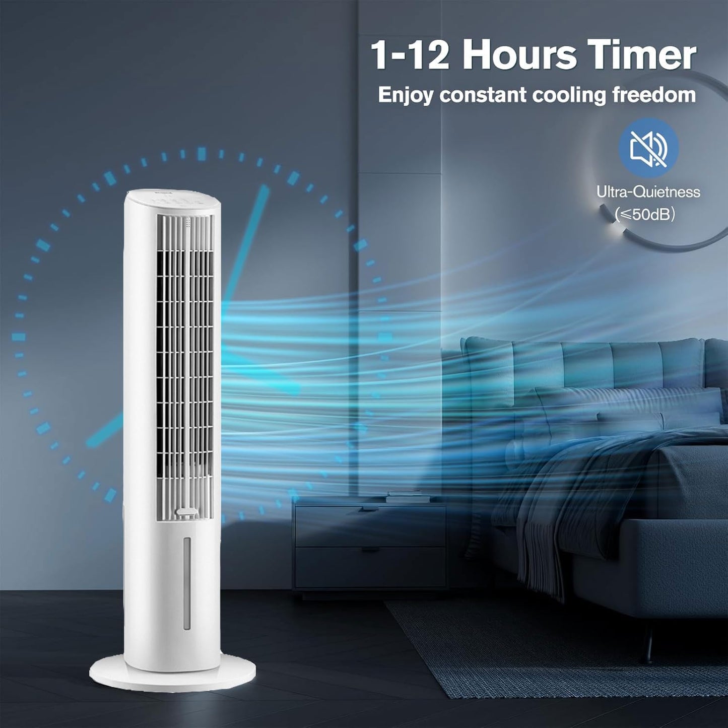 A/C portátil sin tubo 4L. Silencioso, 3 modos, control remoto.