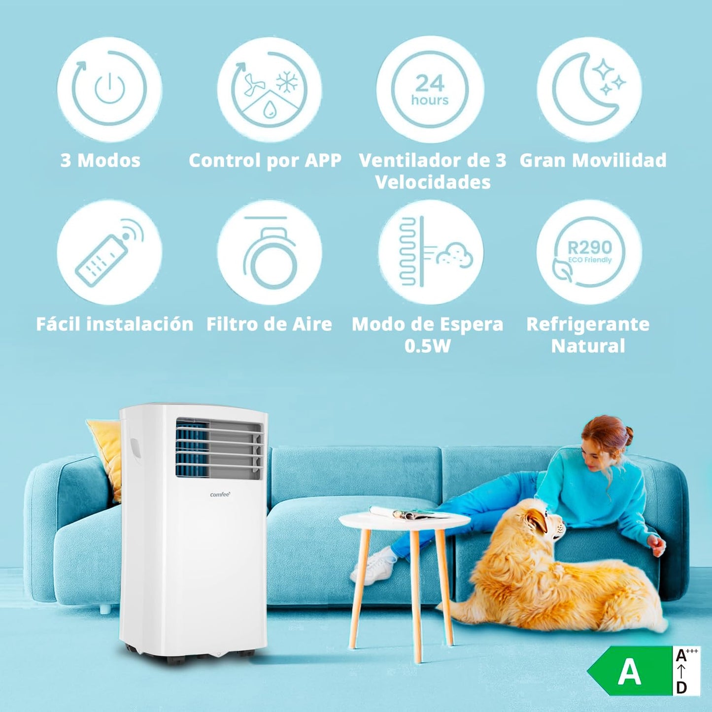 Climatizador COMFEE 8000 BTU – Refrigera y Ventila