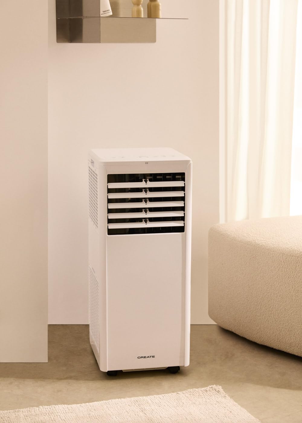 A/C portátil 3-en-1. 7000BTU, 26m², deshumidificador 36L/día.
